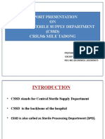 Report Presentation ON Central Sterile Supply Department (CSSD) CRH, 5Th Mile Tadong