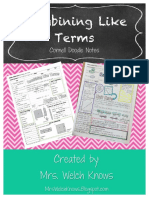 Combining Like Terms: Created By: Mrs. Welch Knows