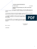 Subject: Revised Draft Manual For Packaged Drinking Water (PDW) and Packaged Natural Mineral Water (PNMW)