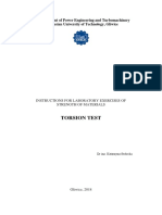 Torsion Test: Department of Power Engineering and Turbomachinery Silesian University of Technology, Gliwice