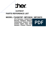 Parts Reference List MODEL: FAX8070P / MFC9030 / MFC9070: Facsimile Equipment