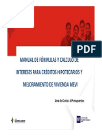 Formula Credito Hipotecario y MEVI