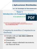 Desarrollo de Aplicaciones Distribuidas: Tema 1: Introducción A La Computación Distribuida