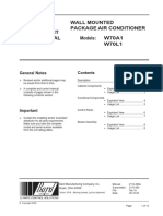 Wall Mounted Package Air Conditioner: W70A1 W70L1 Replacement Parts Manual