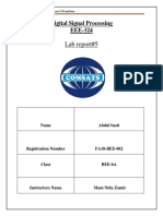 Lab Report#5: Digital Signal Processing EEE-324