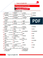 June Experimental Exam 2021: Vocabulary and Structure