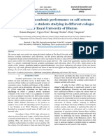 The Impact of Academic Performance On Self-Esteem Among The Female Students Studying in Different Colleges Under Royal University of Bhutan