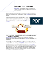 Pretest-Posttest Designs: The Posttest Only Design With Non-Equivalent Control Groups