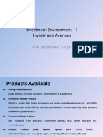 Investment Environment - I Investment Avenues: Prof. Mohinder Singh