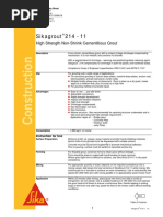 Sikagrout 214 - 11: High Strength Non-Shrink Cementitious Grout