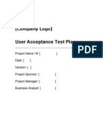 User Acceptance Test Plan: (Company Logo)