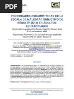 Propiedades Psicométricas de La Escala de Malestar Subjetivo de Kessler (K10) en Adultos Ecuatorianos