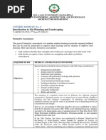 Course Module No. 2: Introduction To Site Planning and Landscaping