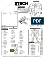 Omnimech Record Sheet: 'Mech Data Warrior Data