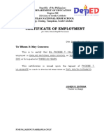 CerificateOfEmployment DEPED PErsonnel - 2014