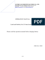 The Operation Manual of Charging Battery For 2.5tons Locomotive