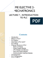 Me Elective 2-Mechatronics: Lecture 7 - Introduction To PLC