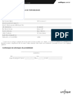 Termo de Aceite: Confirmação Da Solicitação de Portabilidade Informações Do Cliente