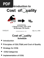 Introduction To: Cost of Uality