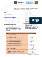 Planteo de Ecuaciones de Primer Grado