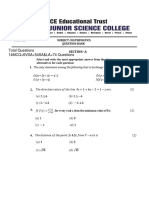 Mathematics - Question Bank