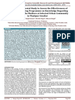 A Quasi Experimental Study To Assess The Effectiveness of Structured Teaching Programme On Knowledge Regarding Diarrhea Among The Mothers at Selected Urban Community in Thatipur Gwalior