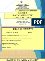 Learning Delivery Modality Course 2 Practicum Portfolio Artifacts / Movs