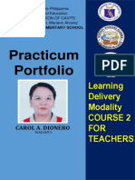 Practicum Portfolio: Learning Delivery Modality Course 2 FOR Teachers