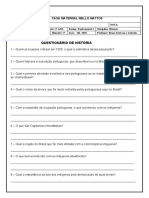 Questionário de Historia 2º Bim. 4ºano