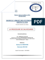 La Procedure de Sauvegarde PDF