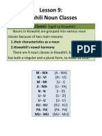 Lesson 9: Swahili Noun Classes