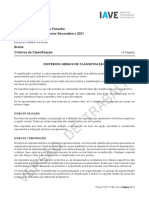 Exame de Filosofia 2021, 1 Fase, Critérios de Classificação (Prova Adaptada A Braille) Adaptados