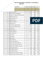 3.5 Tabla de Descripcion de Rubros, Unidades, Cantidades Y Precios