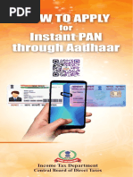 How To Apply For Instant Pan Through Aadhaar Singal Page