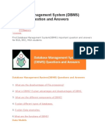 Database Management System (DBMS) Important Question and Answers