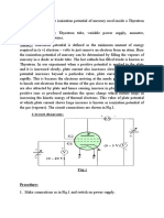 To Determine The Ionization Potential of Mercury