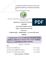 Optimisation Production Puit Fort GOR en Utilisan Donnees PLT Resultats Du Well Test Puits MD158