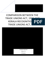 COMPARISON BETWEEN THE TRADE UNIONS ACT, 1926 AND KERALA RECOGNITION OF TRADE UNIONS ACT, 2010 - Roshanara Abdul Rauf - Roll No. 795