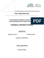 Face Mask Detector: A Project Report Submitted in Partial Fulfillment of The Requirement For The Award of The Degree of