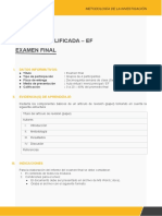 Actividad Calificada - Ef Examen Final: I. Datos Informativos