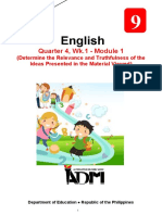 English: Quarter 4, Wk.1 - Module 1