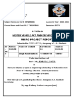 Moter Vehicle Act and Driving Licence: Micro Project Report