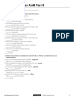 First Masterclass: Unit Test 8: Name: 1 Change These Sentences / Questions To Reported Speech