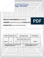 Programa de La Asignatura ELECTRONICA INDUSTRIAL