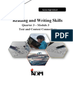 Reading and Writing Skills: Quarter 3 - Module 3 Text and Context Connections