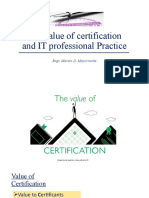 The Value of Certification and IT Professional Practice: Engr. Marvin D. Mayormente