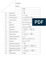 Business Statistics Formula - Sheet