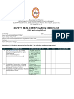 Safety Seal Certification Checklist: (DILG As Issuing Officer)