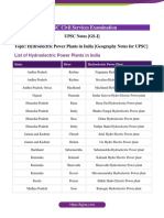 UPSC Civil Services Examination: UPSC Notes (GS-I) Topic: Hydroelectric Power Plants in India (Geography Notes For UPSC)