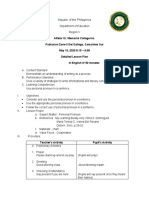 Alfelor Sr. Memorial College Inc. Poblacion Zone II Del Gallego, Camarines Sur May 19, 2020 8:15 - 9:05 Detailed Lesson Plan in English IV 50 Minutes